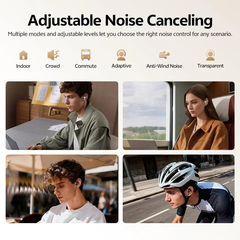 QCY Melobuds N20 BH25HT20A Wireless Earbuds 56dB Adaptive ANC Noise Cancelling Bluetooth 6.0 Dual Connection 40 Hours Earphones - 2