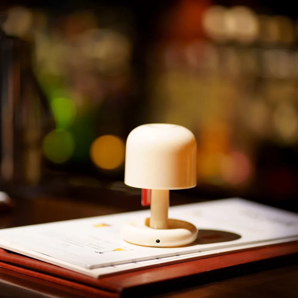 مصباح ليلي بغروب الشمس مصغر مكتبي إبداعي قابل للشحن عبر USB على شكل فطر إضاءة ليلية LED لمقهى البار ديكور المنزل غرفة النوم - 5