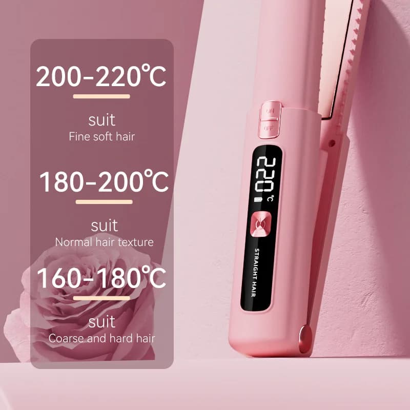 TINSOL New Mini Wireless Straightener Portable Curler, Multi-Function Professional Hair Styling Tool 6 Temperature Settings - 3