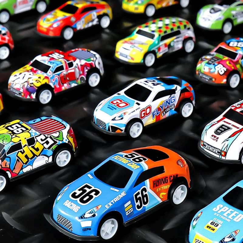 10-48 Pieces Mini Car Set Inertia Pull Back Cars for Boys Plastic Vehicle Model with Container Collection Toy Birthday Gift Kid - 4