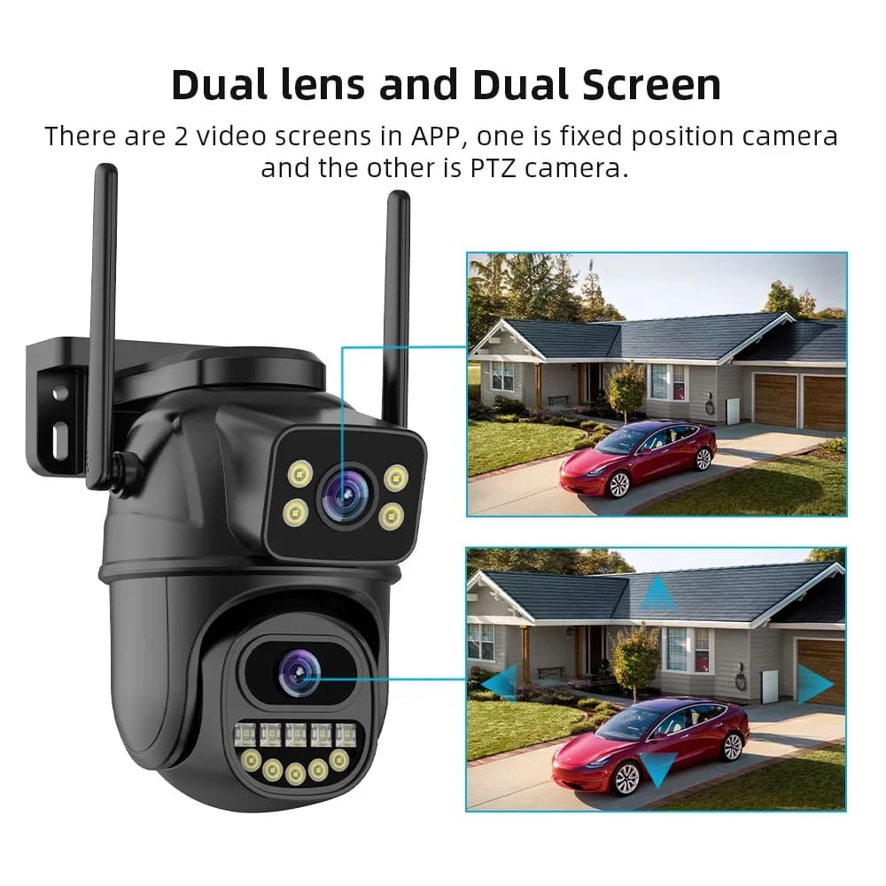 كاميرا مراقبة BELIA 4K 8MP واي فاي، عدسة مزدوجة، تكبير رقمي 4X، كشف بشري ذكي، ONVIF، كاميرات IP أمنية خارجية PTZ - 4