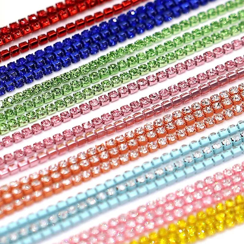 1 ياردة كامل اللون 22 اللون مخلب حجر الراين SS6 ss12 كريستال شرابة Diy بها بنفسك الملابس القرط اكسسوارات الخرز الماس سلسلة وحيد القرن