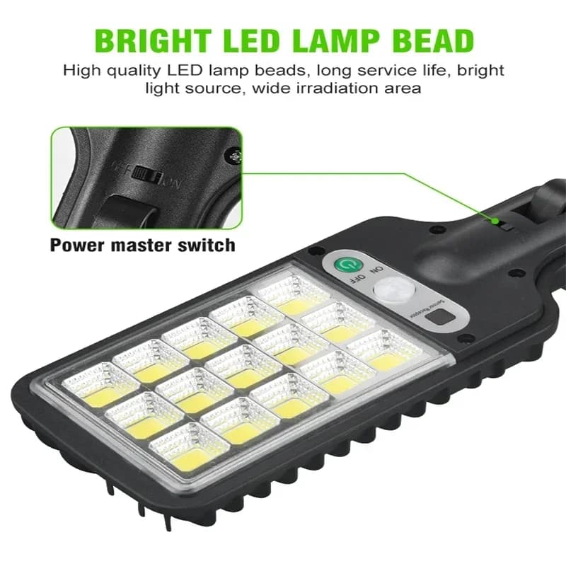 1/2/3/4PCS Solar Lights Outdoor 3 Modes 200COB Waterproof Street Lamp Motion Sensor Security Lighting for Garden Patio Path Yard - 6