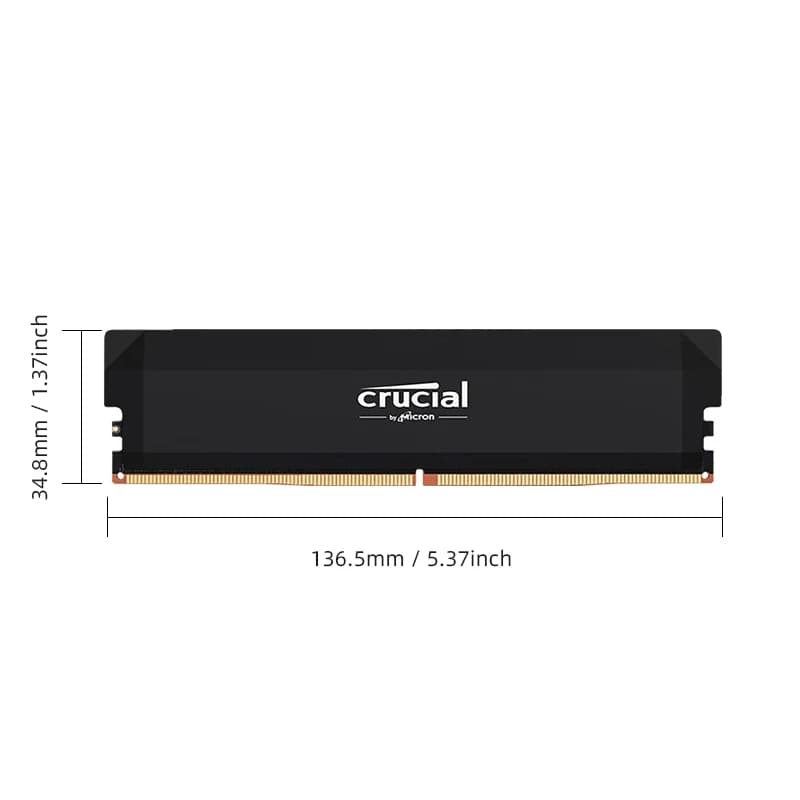 ذاكرة رام Crucial Pro DDR5 بسعة 16 جيجابايت بسرعة 6400 ميجاهرتز و6000 ميجاهرتز و5600 ميجاهرتز لذاكرة ألعاب الكمبيوتر المكتبي مع دعم Intel XMP 3.0 وAMD EXPO للاعبي الكمبيوتر - 6