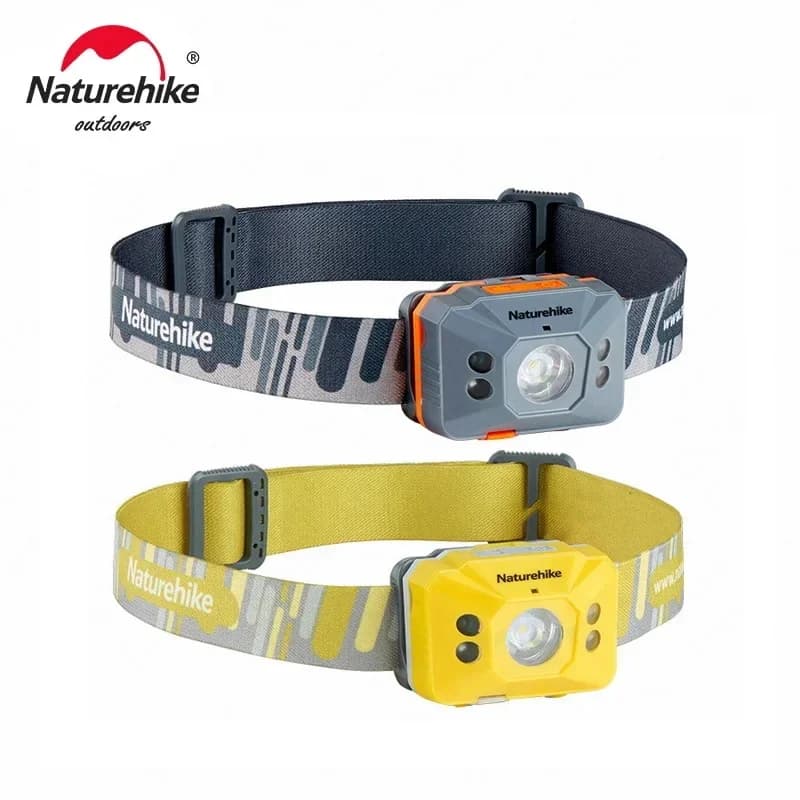 مصباح رأس محمول فائق السطوع من Naturehike، أضواء استشعار للتخييم، مصباح رأس صغير خفيف الوزن قابل لإعادة الشحن عبر USB