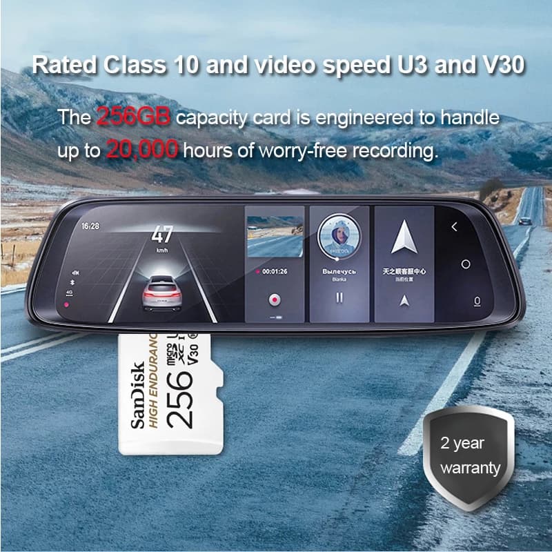 سان ديسك بطاقة ذاكرة MicroSD 32 جيجابايت MicroSDHC 64 جيجابايت 128 جيجابايت 256 جيجابايت MicroSDXC C10 U1 V30 U3 بطاقات TF لكاميرا السيارة ومراقبة الفيديو المنزلي - 2