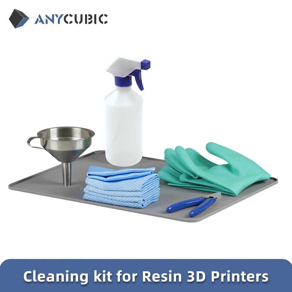 مجموعة تنظيف من Anycubic لطابعات الراتنج ثلاثية الأبعاد، تشمل قمع معدني، مرشح، أداة تنظيف كماشة