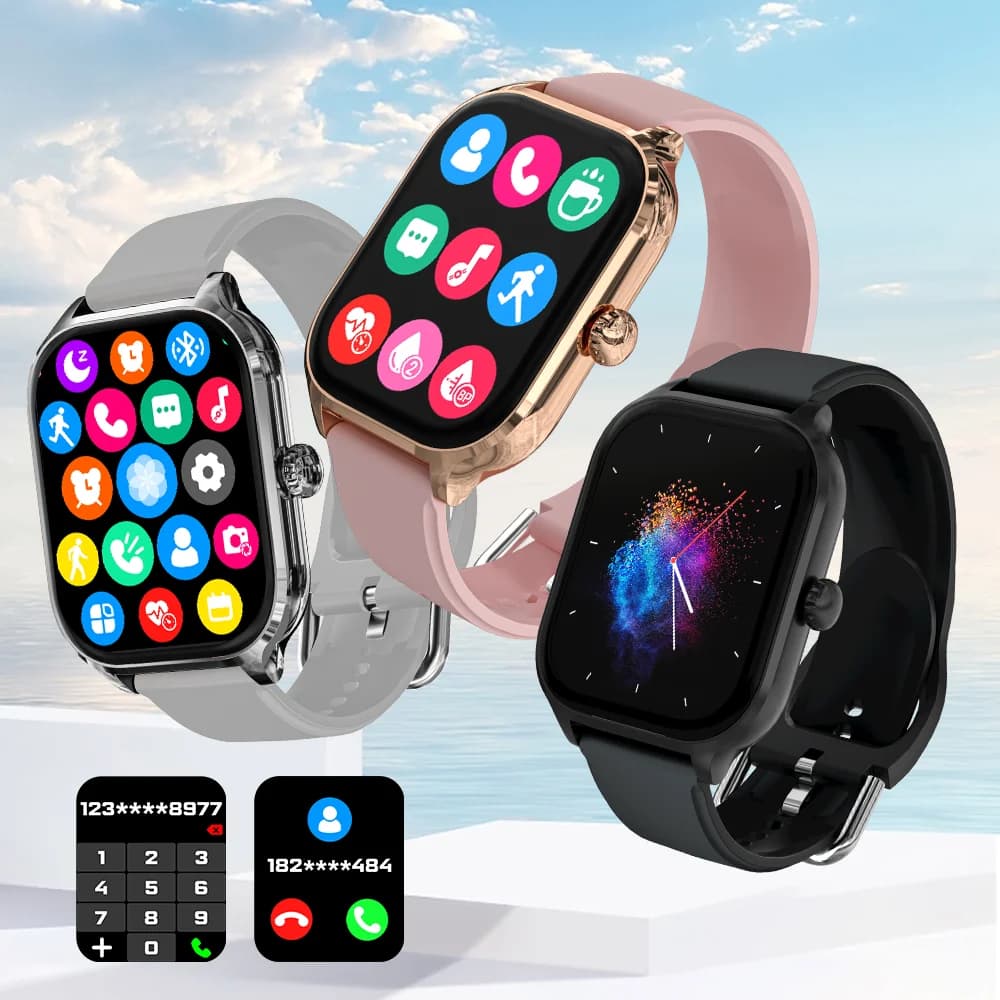 LAXASFIT H9 وH6 ساعة ذكية الاتصال الهاتفي للرد على المكالمات السعرات الحرارية تتبع معدل ضربات القلب مراقبة الأكسجين في الدم بلوتوث ساعة ذكية