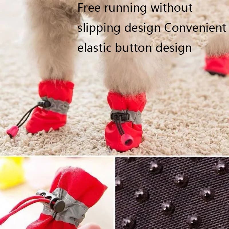 4PCS Small Dog Shoes Hiking Boots Waterproof Dog Shoes Medium Slippers for Puppy Boots Shoes for Small Dogs XGX01 - 5