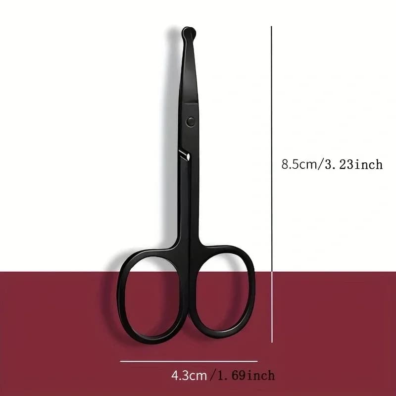 Safe Nose Hair Scissors Unisex Stainless Steel Black Round Head  (Do Not Hurt Nose) - 5