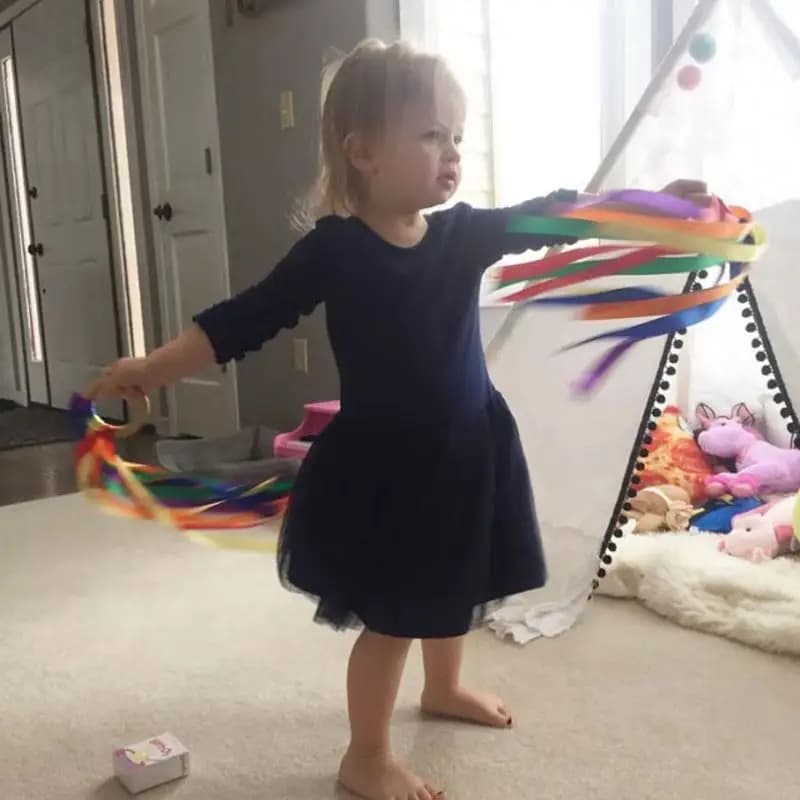 Montessori Style Sensory Toy BPA-free Non-toxic Baby Ribbon Ring Newborns Upwards Develop Colour Recognition Sensory Toy - 3