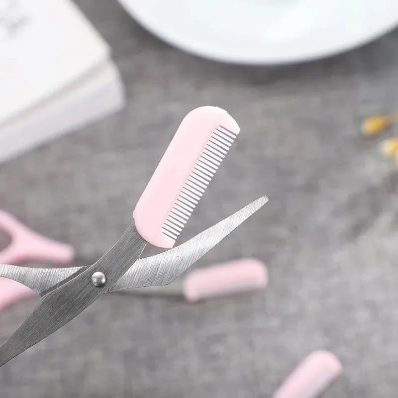 Stainless Steel Eyebrow Trimming Scissors With Comb, Safe Eyebrow Trimming Makeup Tool, Precise Creation Of Perfect Eyebrow Shap - 3