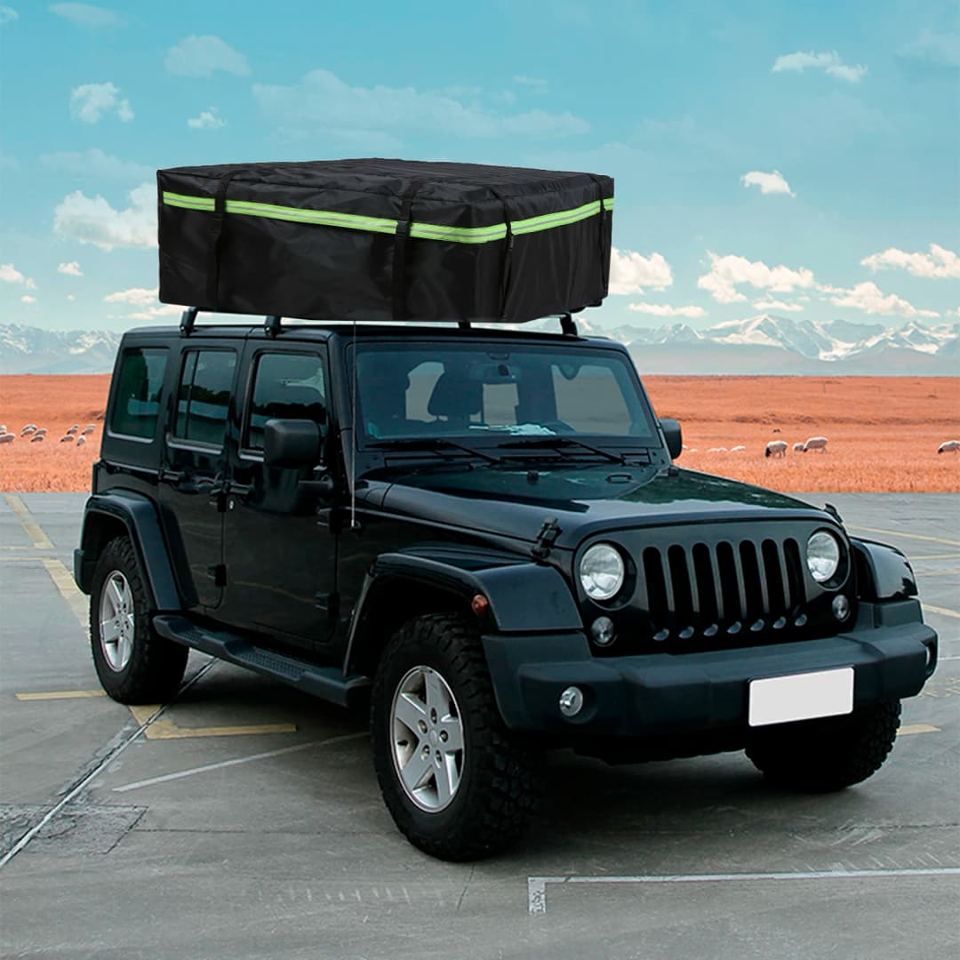 Waterproof Cargo Bag Car Roof Cargo Carrier w/ Night Reflective Strip Universal Luggage Bag Storage Cube Bag for Travel Camping - 2