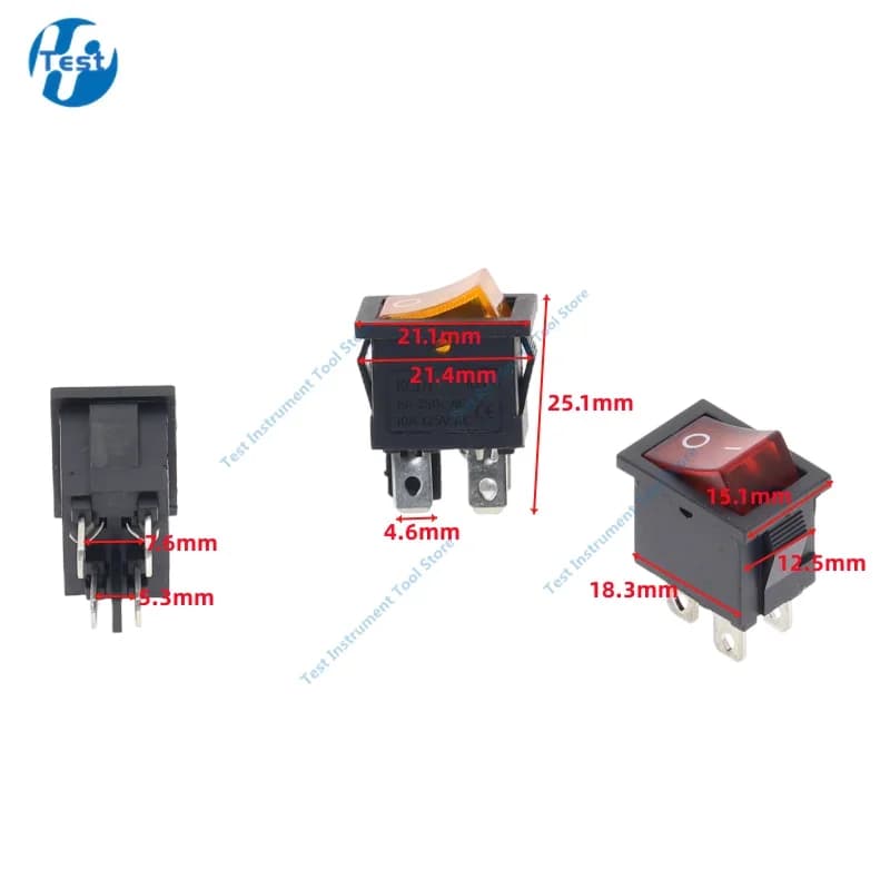 1pcs KCD1 Boat Car Rocker Switch 6A/10A 250V/125V AC ON-OFF on-off-on 250VAC 6A 125VAC 10A With Led Light 220V - 5