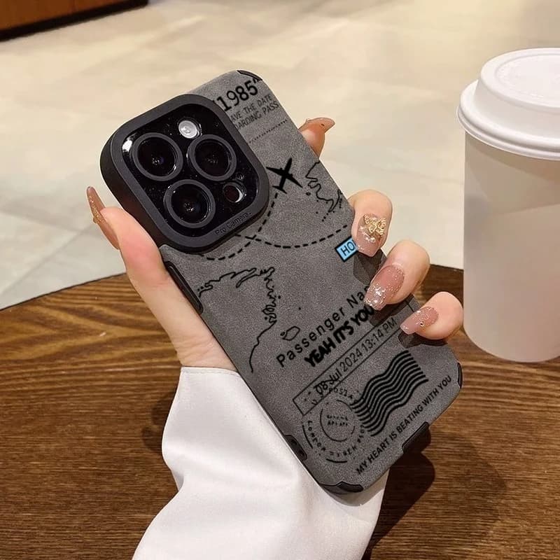 غطاء هاتف بتصميم مسار رحلة طائرة لأجهزة آيفون 17 إير 16 15 14 13 12 11 برو ماكس 7 بلس XS ماكس غطاء سيليكون ناعم مقاوم للصدمات - 2