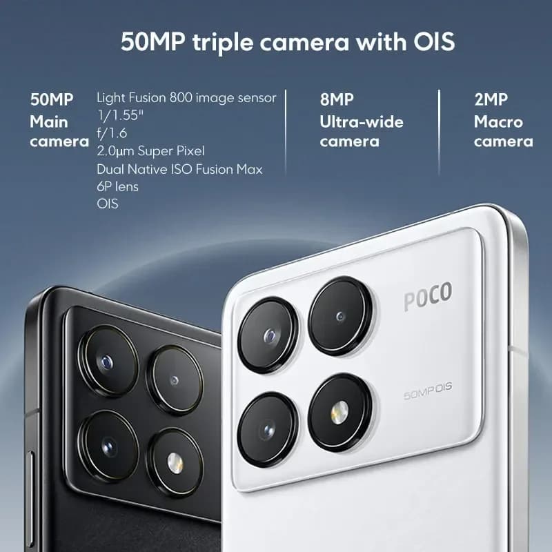 هاتف POCO F6 Pro نسخة عالمية معالج Snapdragon® 8 Gen 2 شاشة WQHD+ بمعدل تحديث 120 هرتز من نوع Flow AMOLED شحن فائق السرعة 120 واط كاميرا ثلاثية 50 ميجابكسل - 3