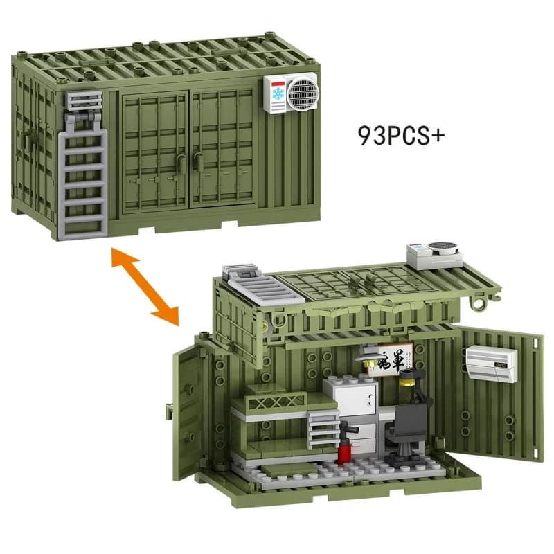 Militarys Scene Container Camp Arsenal Defense Watchtowers Command Posts Bases Police Stands Building Blocks Model Sets Bricks - 3