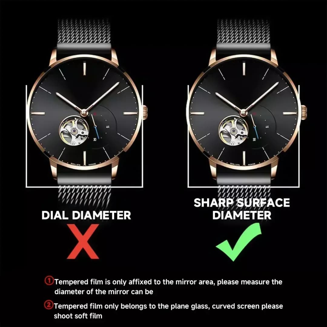 1-5PCS 26-46mm Universal Tempered Glass Smartwatch Screen Protector Protective Film 28mm 30mm 32mm 38mm 40mm 41mm 42mm Diameter - 4