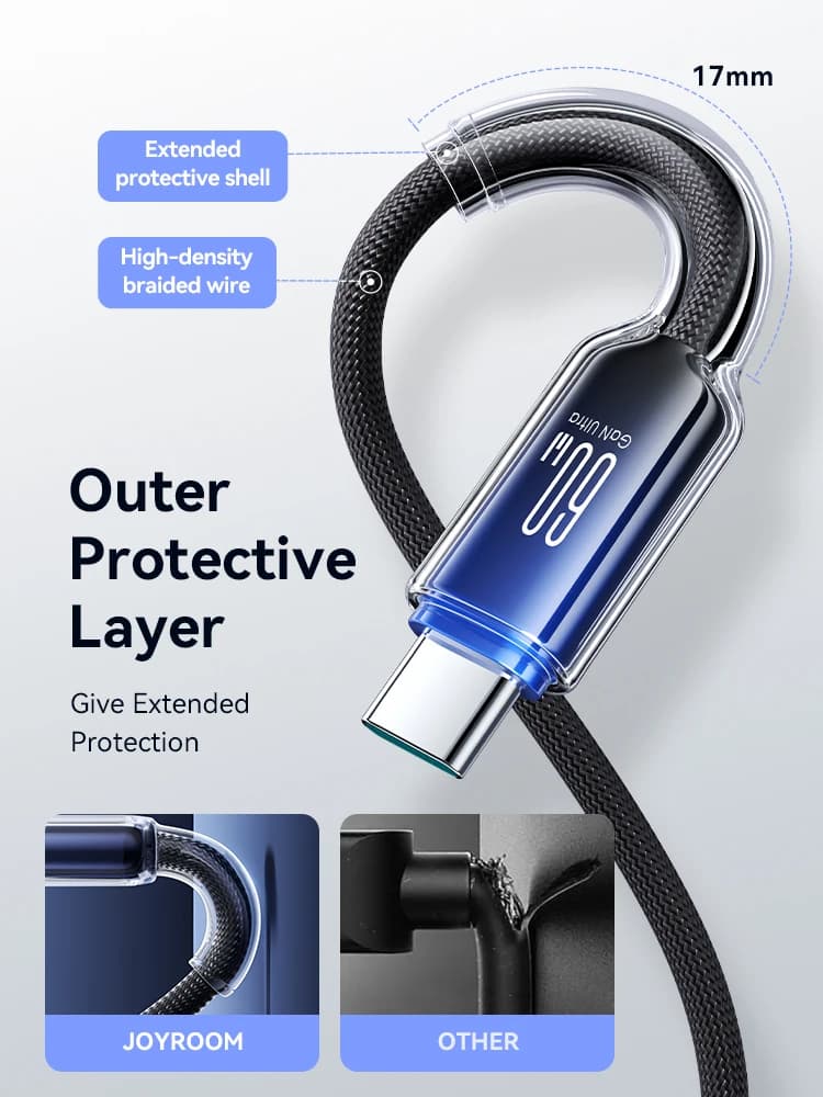 Joyroom PD 100W/60W Type C Fast Charge Data Cable For iPhone 16/15 Huawei Samsung Xiaomi USB C Charging Cord for Macbook Pro - 4