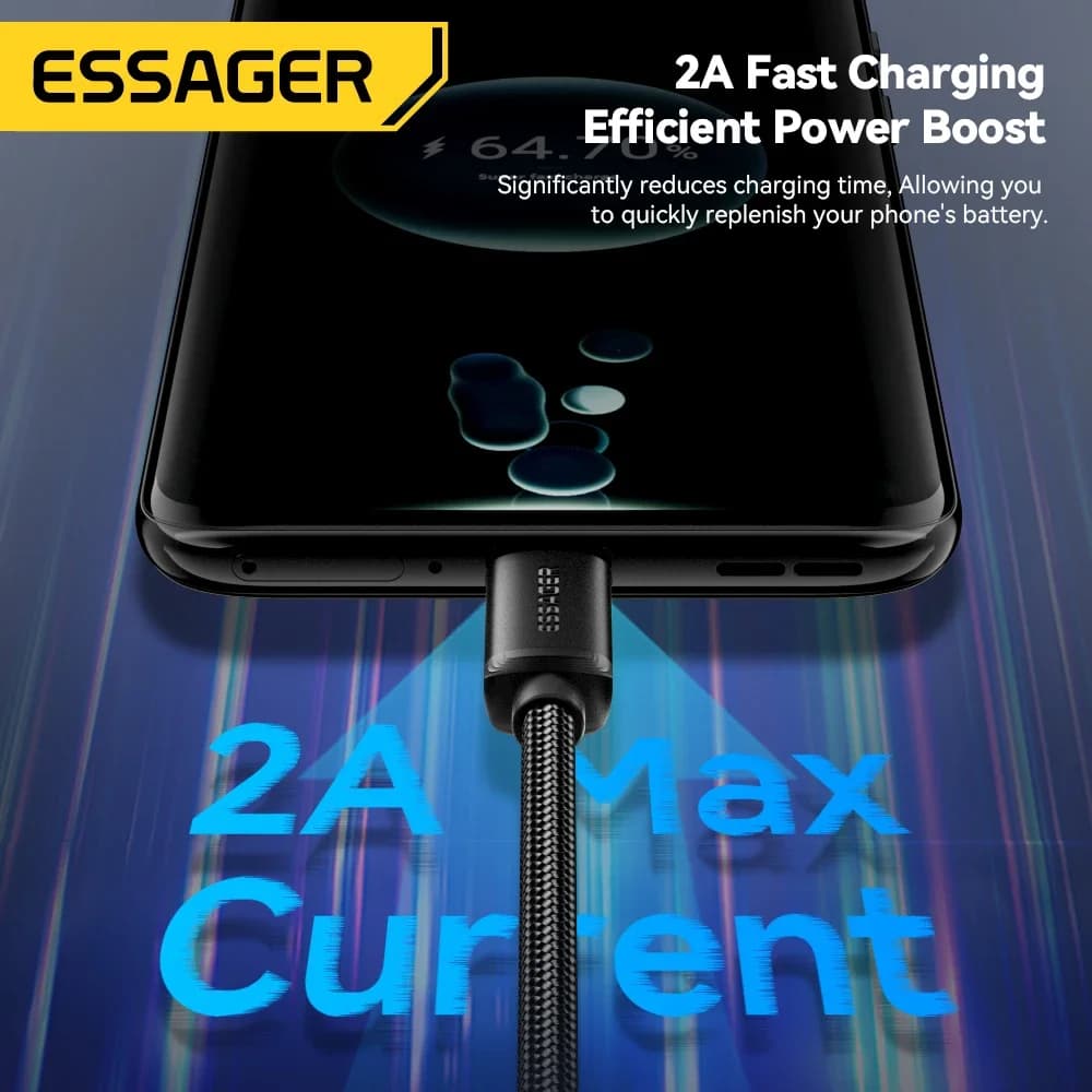 Essager Micro USB Cable 2A Fast Charging USB Cable for  Xiaomi Realme Redmi Samsung Huawei Mobile Phone USB Data Charger Wire 3M - 3