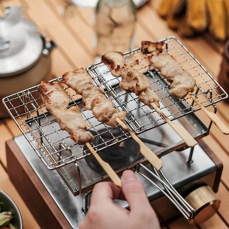Stainless Steel Foldable Portable Toaster Rack for Camping Hiking and Picnics Versatile Baking Wire Rack Outdoor Use - 3
