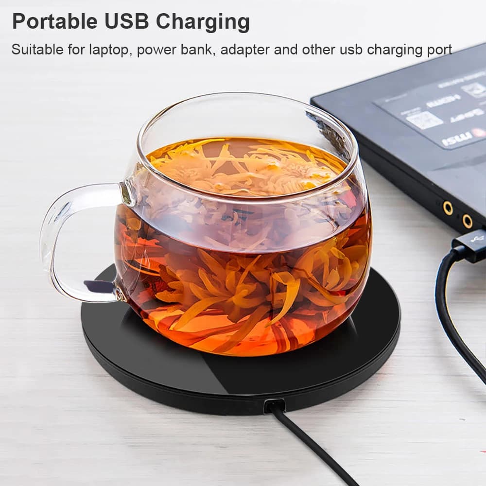 سخان أكواب القهوة، وسادة تسخين USB، سخان أكواب كهربائي للشاي والحليب والماء مع حامل حراري للمكتب والمنزل DC 5V - 5