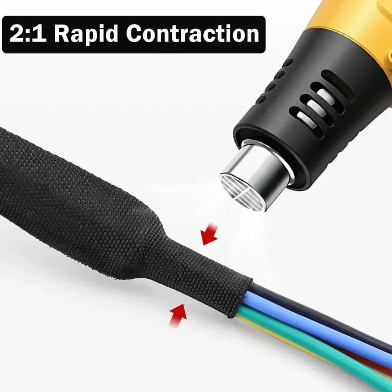 1~50m Braided Cable Sleeve Diameter 4~30mm PET Heat Shrink Tube Insulation Flam Retardant Shrinkable Wire Wrap Sheath Organizer - 4