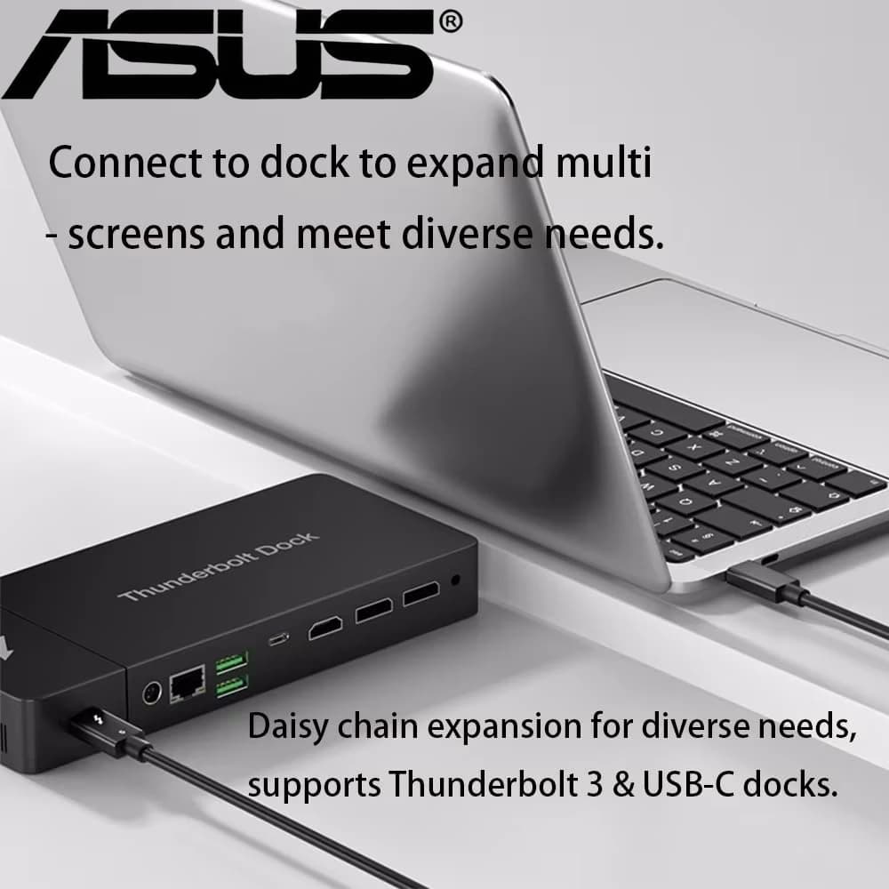 كابل شحن سريع ASUS PD240W Thunderbolt 5 USB Type C بنقل بيانات 80Gbps وفيديو 16K/8K لهواتف iPhone 16 و17 وحواسيب Macbook Pro - 6
