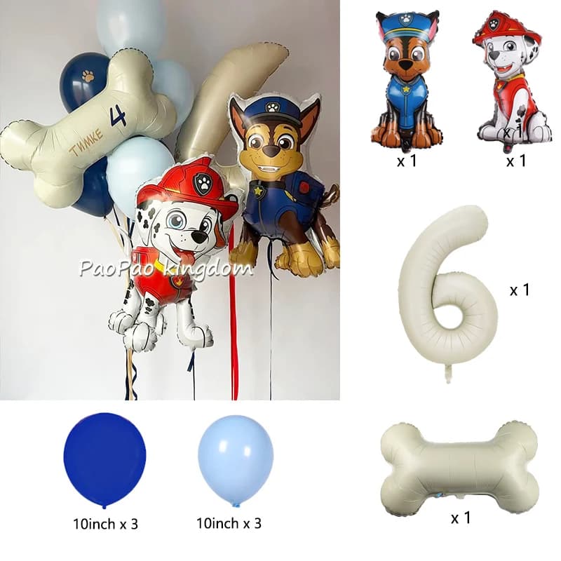Paw Patrol Cartoon Balloon Chase Skye Marshall Rubble Foil Balloon Kid Birthday Party Supplies Photo Prop Home Decor Baby Shower - 5