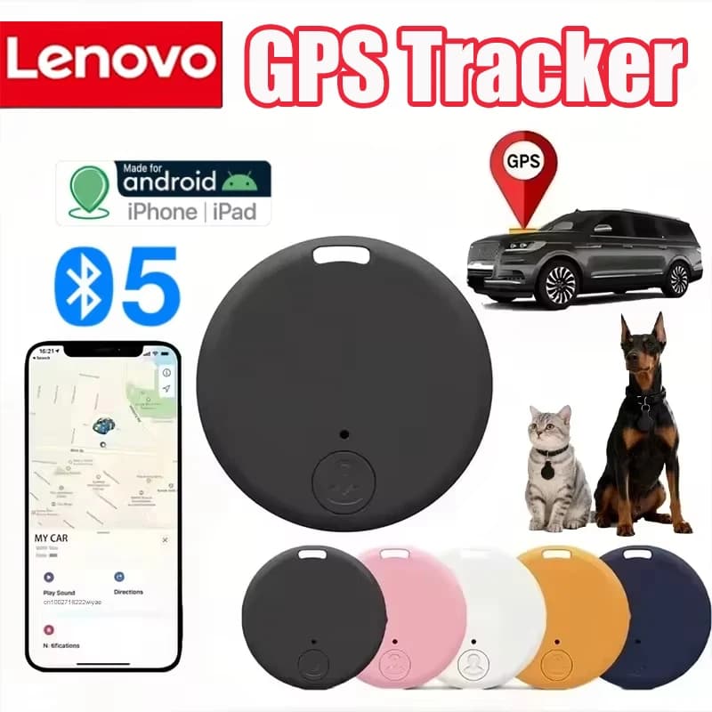 جهاز تتبع GPS من لينوفو بتقنية بلوتوث 5.0 لمنع فقدان الأشياء، مناسب للحيوانات الأليفة وكبار السن والأطفال والحقائب والمحافظ والسيارات، متوافق مع iOS وأندرويد
