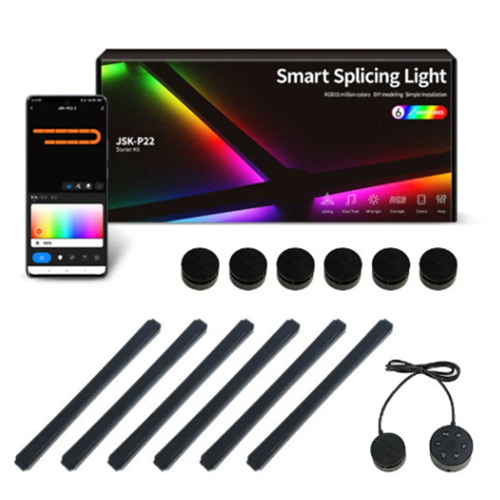 ضوء تجميع دي واي واي ضوء جو ضوء جدار ذكي RGB مصباح تحكم صوتي لغرفة الألعاب غرفة نوم بار ديكور ضوء ليلي - 2