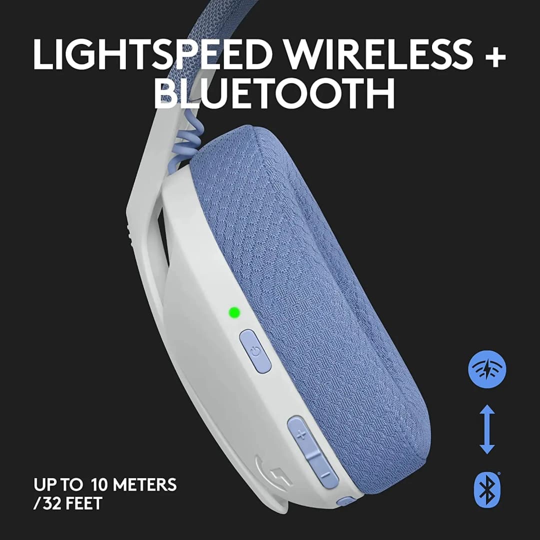 سماعة رأس الألعاب اللاسلكية Logitech G435 مع صوت محيطي افتراضي عبر البلوتوث وزمن وصول منخفض وعمر بطارية طويل ومريحة للارتداء - 3