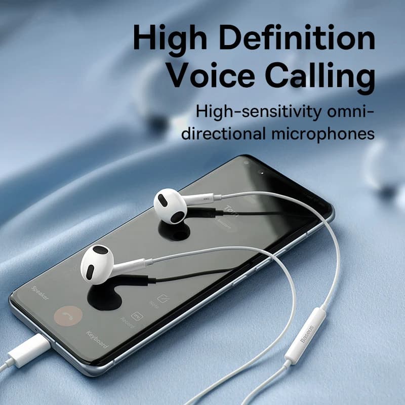 Baseus C17 Wired Earphone Type-C with Mic in-ear Wired Headphones For Xiaomi Samsung  NOTE 10 NOTE 20 S21 S20 Cellphone Headsets - 2