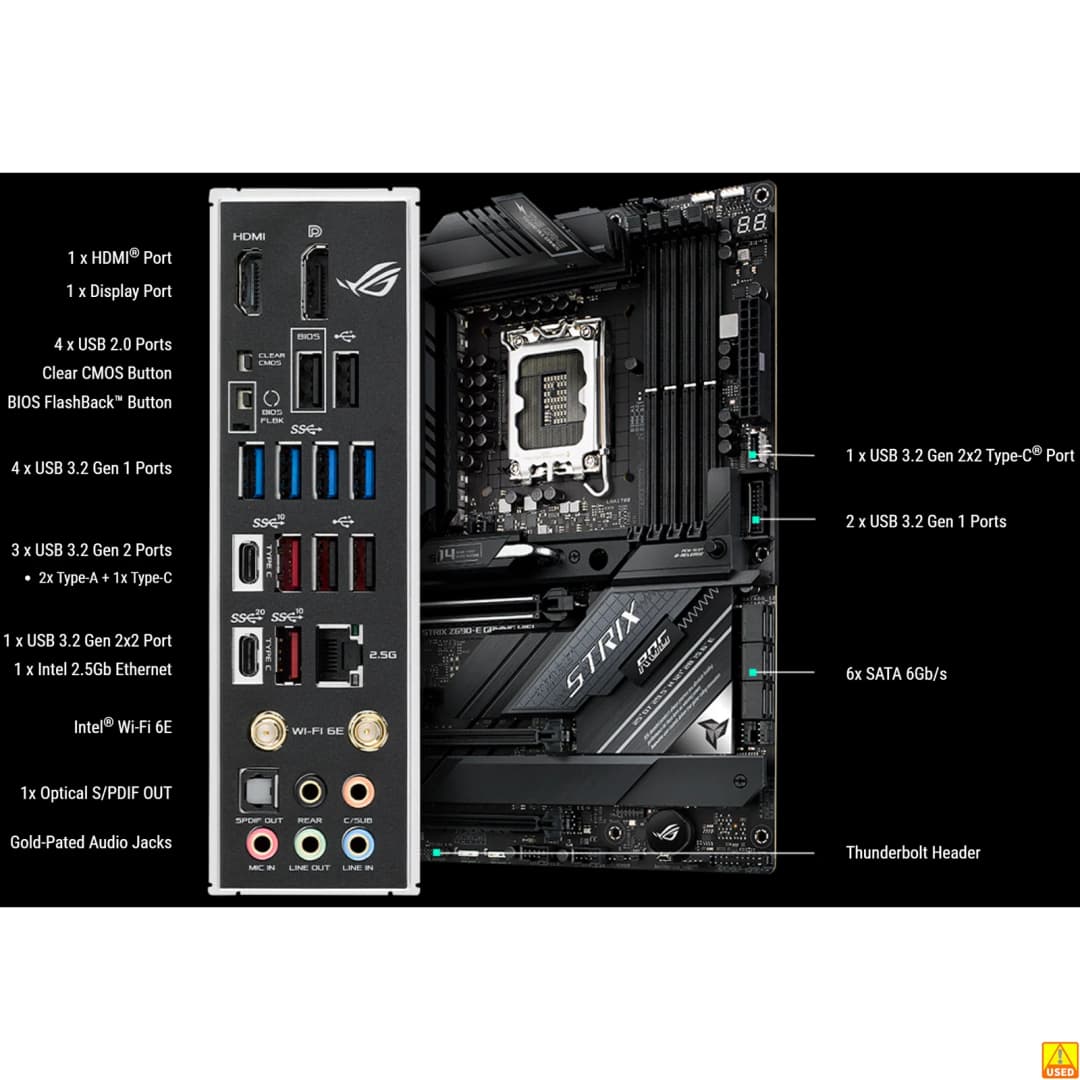 لوحة أم ASUS ROG STRIX Z690-E GAMING WIFI بمقبس LGA1700 معالج مركزي DDR5 6400(OC) MHz مجموعة شرائح Z690 لوحة رئيسية ATX - 5