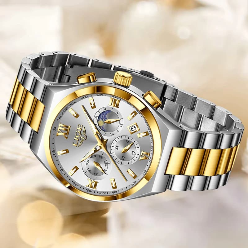 LIGE Watches For Women Elegant Luminous Date Women's Quartz Watches Stainless Steel Sports Waterproof Bracelet Watch Women Gift - 2