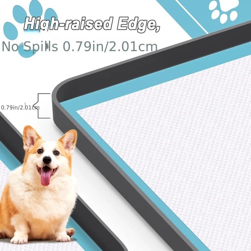 Dog Potty Pad Holder with Raised Edges and Leak-Proof Design - No-Spill Training Pads for Puppies to Safely Protect Floors - 2