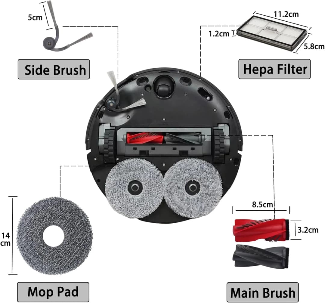 Roborock Saros 20 Robot Vacuum Cleaner Accessories Main Side Brush Mop Cloth Hepa Filter Dust Bag Replacement Spare Parts - 6