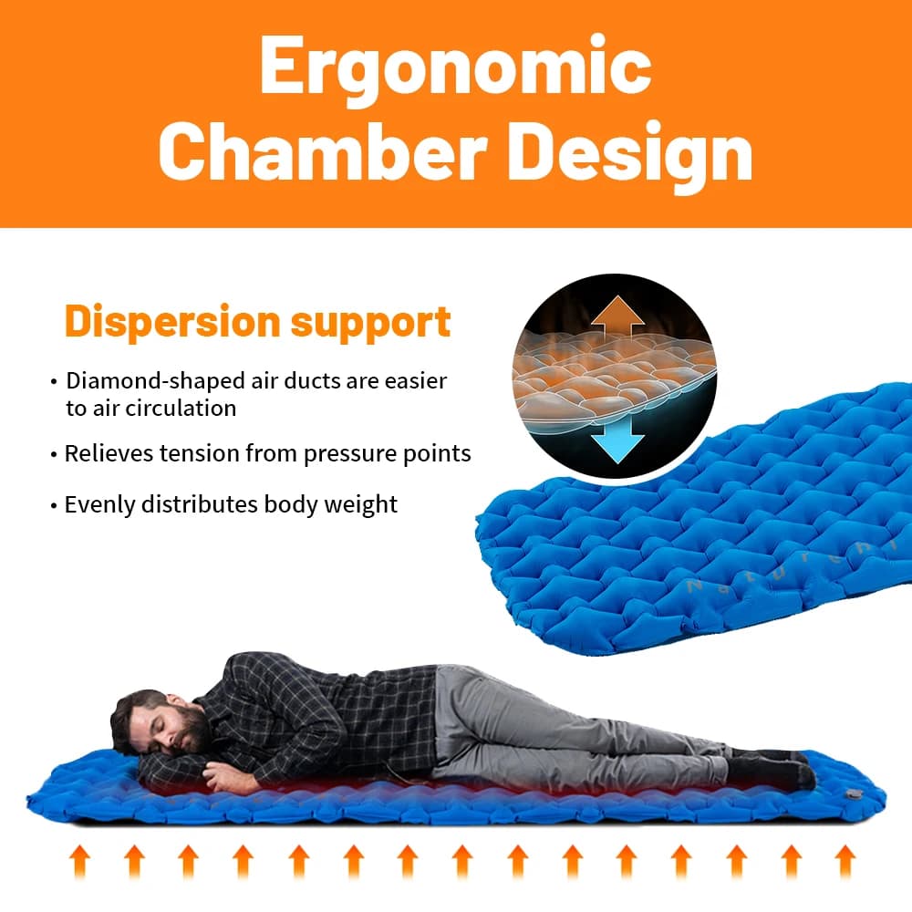 Naturehike Inflatable Mattress Camping Mattress Air Mattress Ultralight Outdoor Sleeping Pad Folding Bed Hiking Sleeping Mat - 5