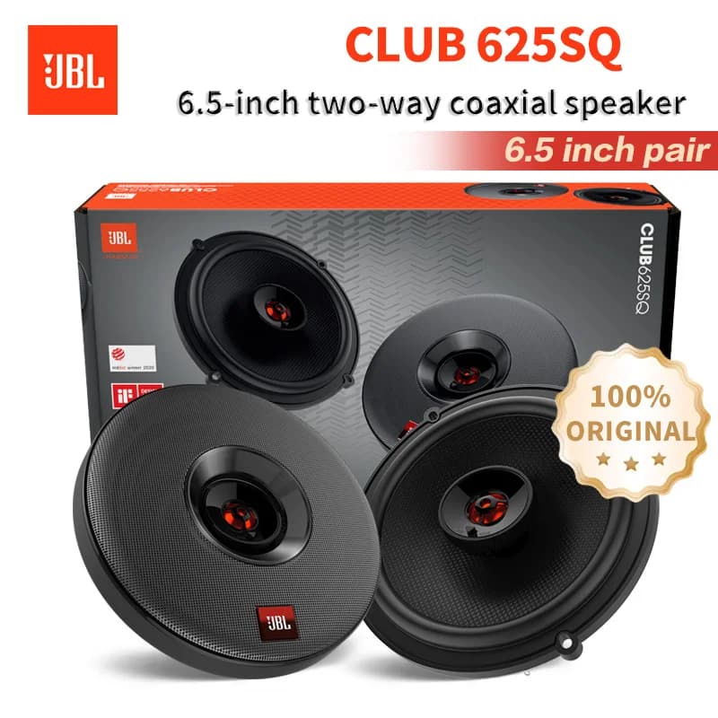 سماعة JBL للسيارة مقاس 6.5 بوصة من طراز CLUB 625SQ، سماعة محورية للترددات العالية، سماعة ستيريو محيطية كاملة النطاق