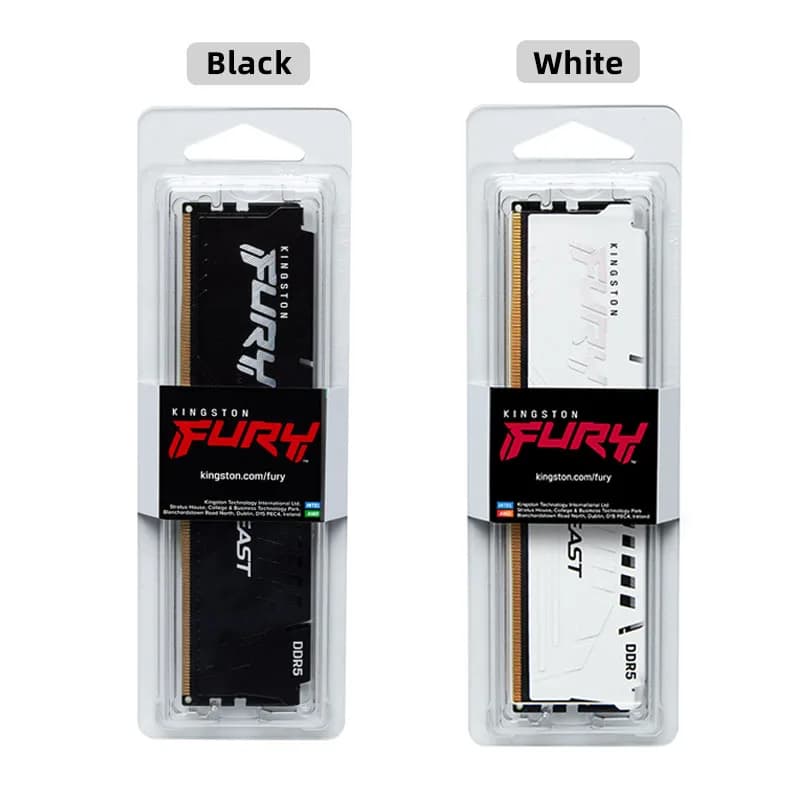 ذاكرة كينجستون FURY Beast DDR5 8 جيجا 16 جيجا 4800 ميجا هرتز 32 جيجا 5200 ميجا هرتز 5600 ميجا هرتز 6000 ميجا هرتز 6400 ميجا هرتز كمبيوتر مكتبي لمعالج AMD Intel لوحة أم 288 دبوس DIMM PC5 - 6