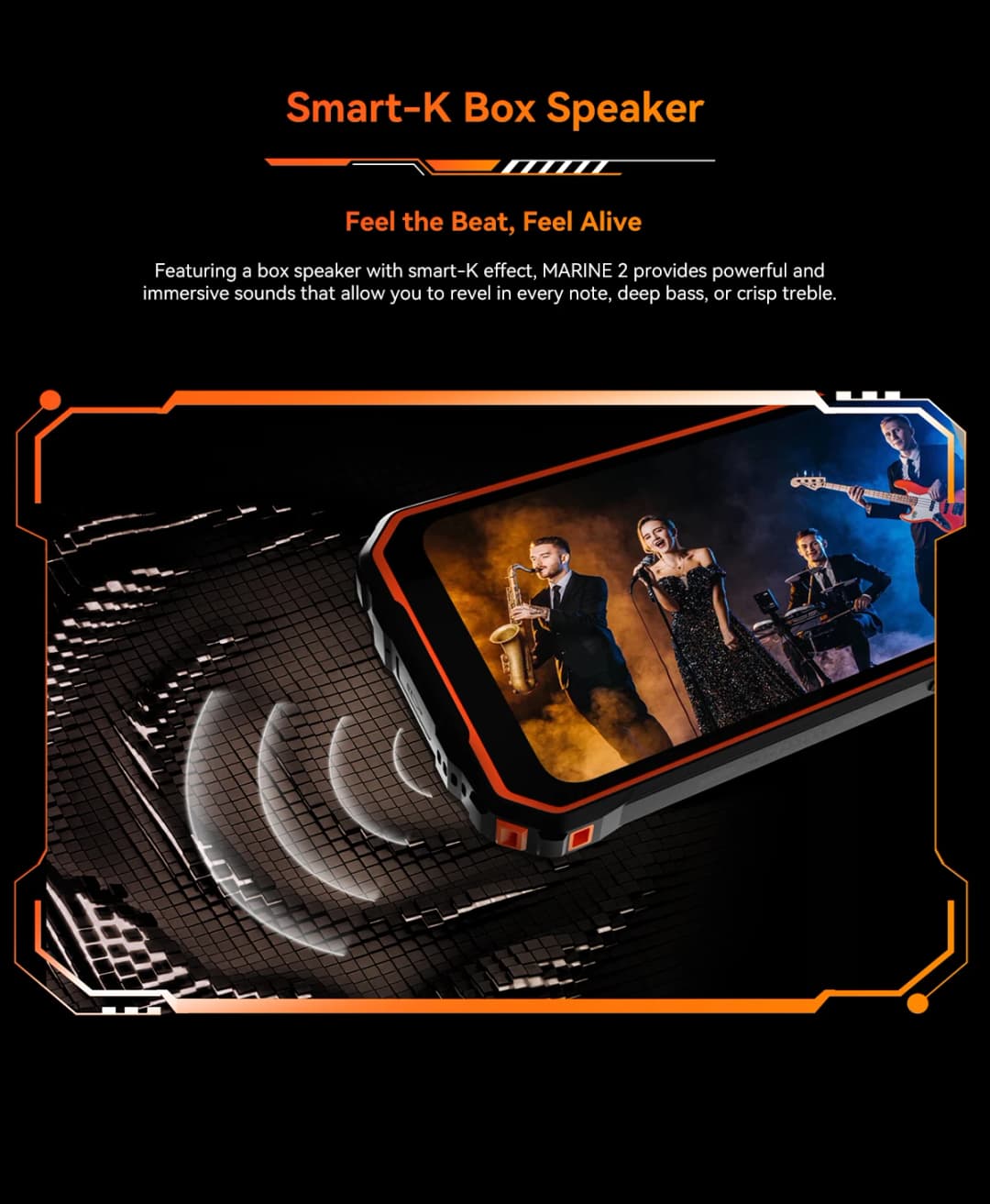 هاتف ذكي متين Blackview OSCAL Marine 2 AI شاشة 6.56 بوصة HD+ معالج Unisoc T615 ذاكرة 24(8+16)GB تخزين 256GB بطارية 11000mAh أندرويد 15 NFC - 3