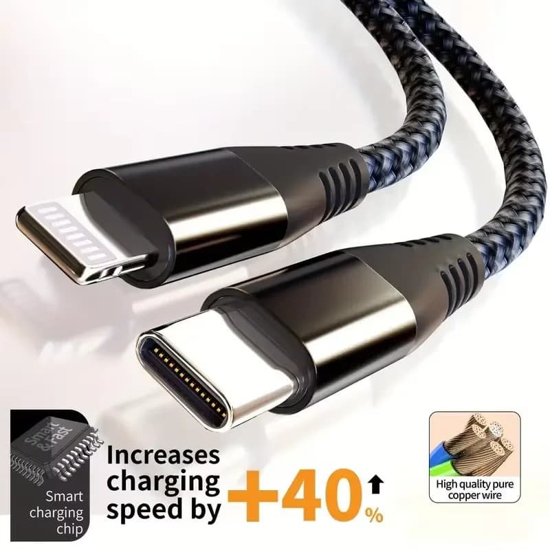 1PC 2PCS MFi Certified Fast Cable durable Nylon Braided Cord USB C to Lightning Cable Fast Charging Data for iPhone 14 13 12 11 - 6