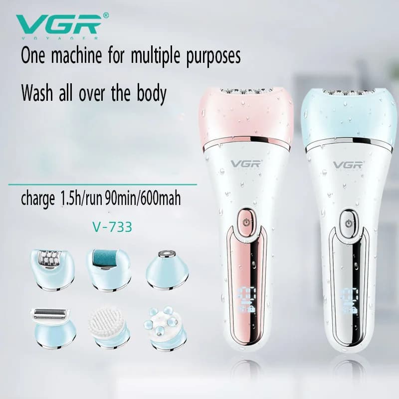 جهاز إزالة الشعر الكهربائي الأصلي VGR للنساء مزيل شعر الساق والجسم والشفاه والذقن مزيل شعر البيكيني للسيدات مزيل شعر الوجه - 5