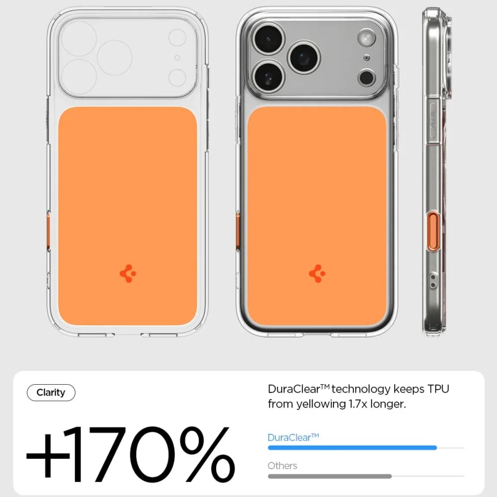 غطاء Spigen MagFit المغناطيسي لهواتف iPhone 17 و18 Pro Max و17Pro - تصميم هجين، ظهر شفاف، مقاوم للصدمات - 3