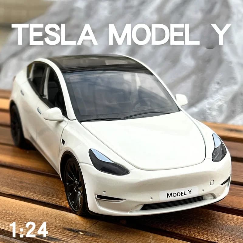 1:24 Tesla Model Y Model 3 Model S Metal Alloy Diecast Toy Car Model Sound And Light Children's Toy Collectibles Birthday Gifts - 6