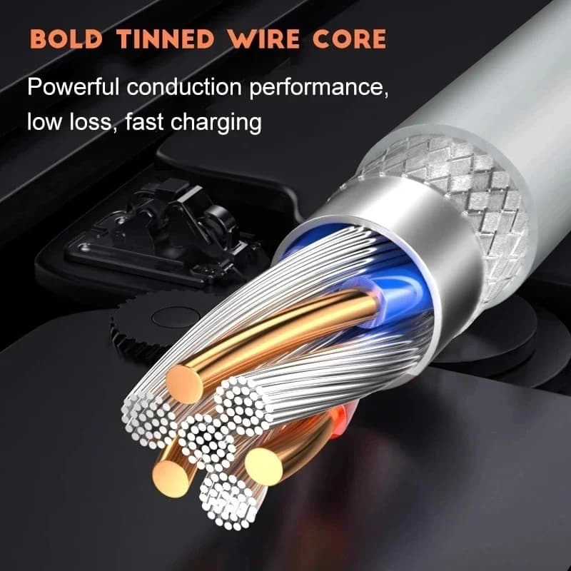 3 قطعة 100 واط 6A كابل شاحن فائق السرعة سريع USB نوع C شحن سلك البيانات شاحن سريع Cabletype c شاحن شحن سريع - 5