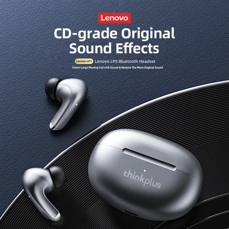 سماعات Lenovo LP5 بلوتوث لاسلكية ستيريو HiFi سماعات أذن سماعات رياضية مقاومة للماء سماعات TWS مع ميكروفون سماعات أذن جديدة - 3