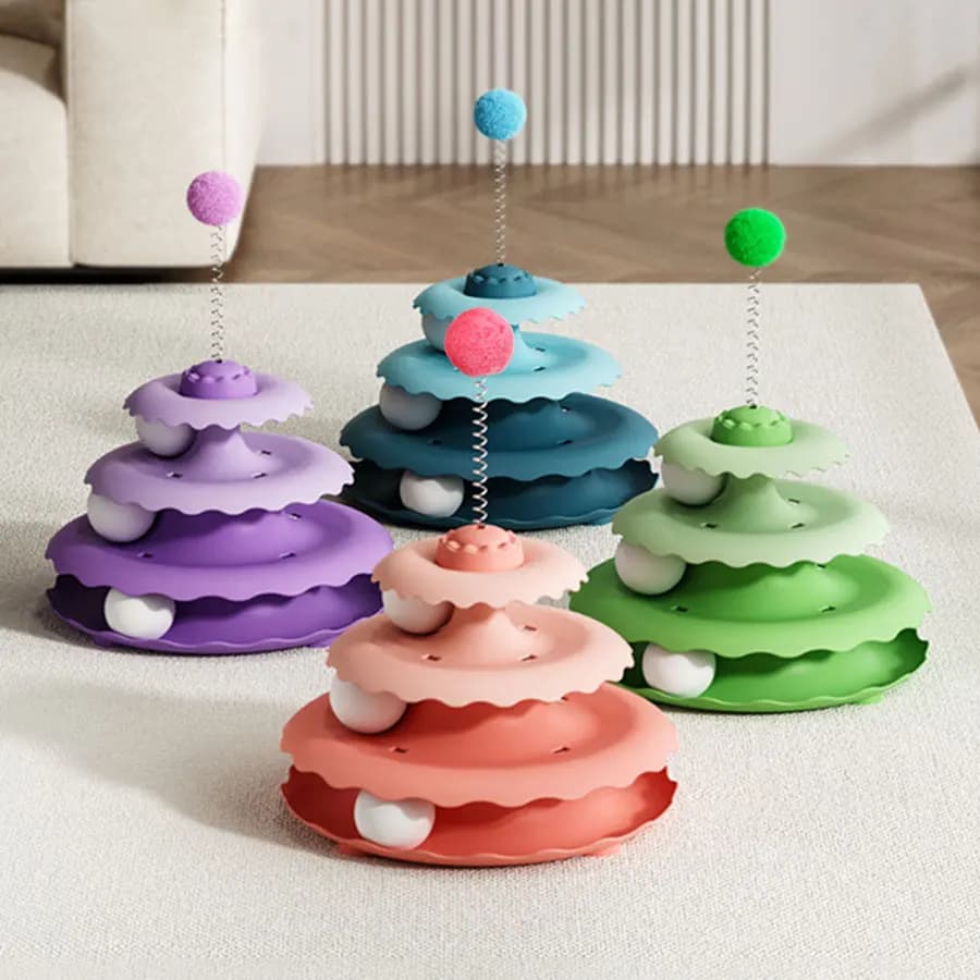 1pc Cat Turntable Self-Entertainment Toy Pet Toy Teaser Cat Wand New Model Cat Supplies Interactive Cat Play Equipment - 3
