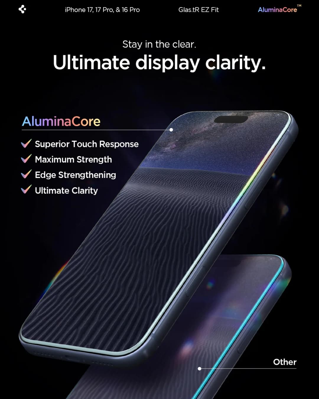 2PCS Spigen Glas.tR EZ Fit HD Tempered Glass Film Screen Protector For iphone 17 16 15 14 ProMax 9H+ Privacy Screen Protector - 5