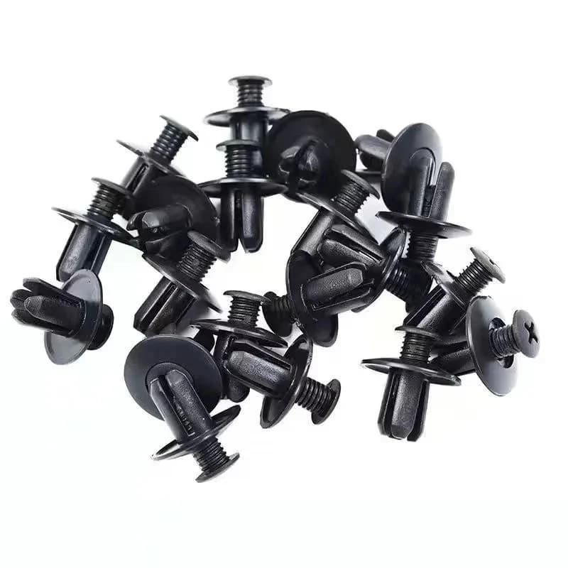 1/5/10/30/50/100pcs 8mm Plastic Rivets Fasteners Screw Car Bumper Fender Black Rivet Car Fastener Clips for Toyota Focus Kia Nis - 3